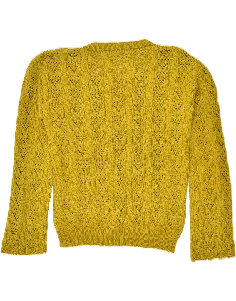 VINTAGE Womens Boat Neck Jumper Sweater UK 10 Small Yellow | Vintage Vintage | Thrift | Second-Hand Vintage | Used Clothing | Messina Hembry 