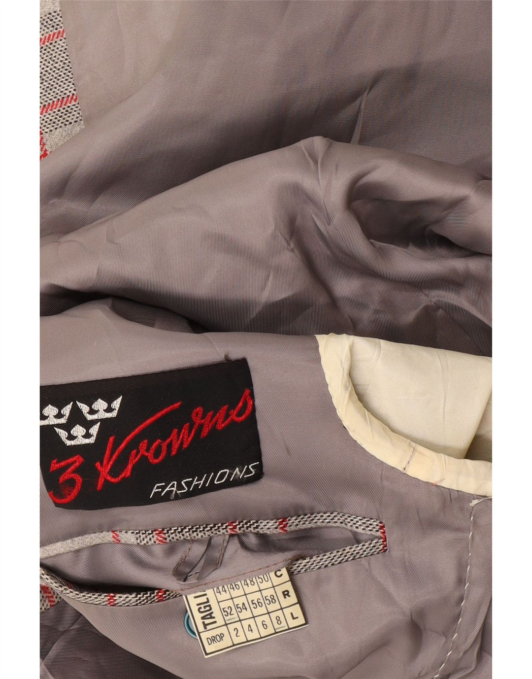 Vintage Mens 2 Button Blazer Jacket IT 52 XL Grey Check