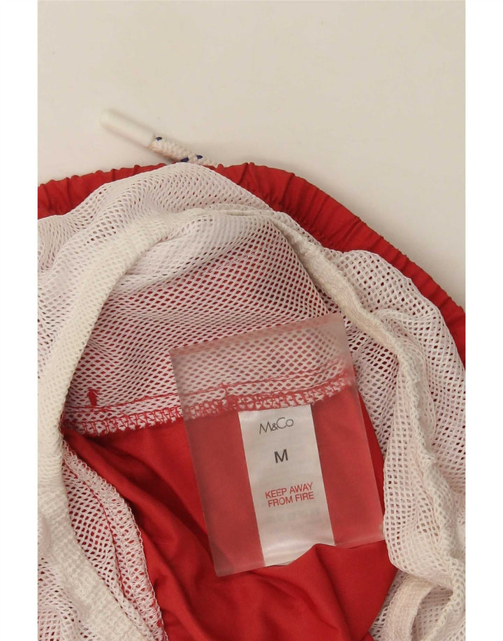 M&Co Mens Swimming Shorts Medium Red Polyester