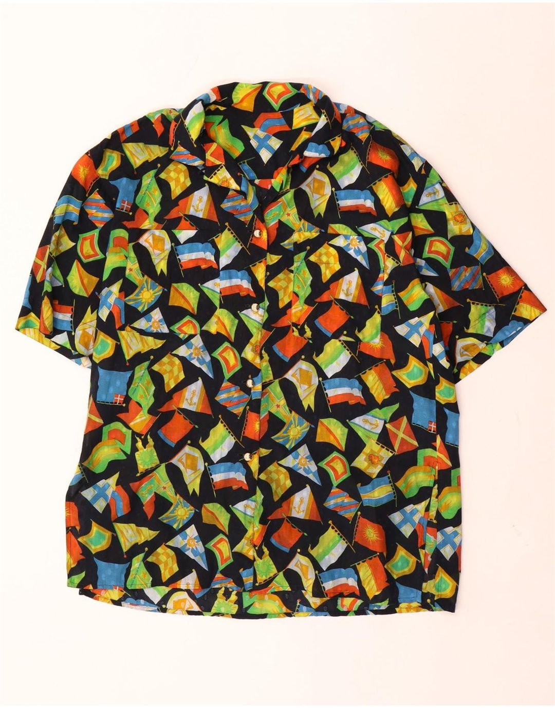 Vintage Womens Abstract Pattern Shirt Blouse UK 16 Large Multicoloured