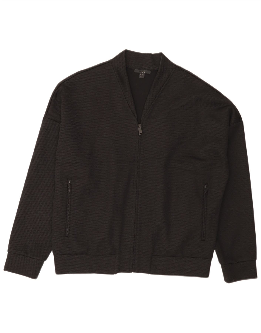 Cos Mens Bomber Jacket UK 36 Small Black Viscose