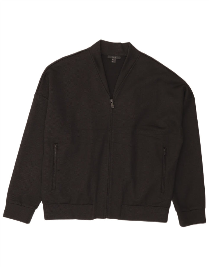 Cos Mens Bomber Jacket UK 36 Small Black Viscose