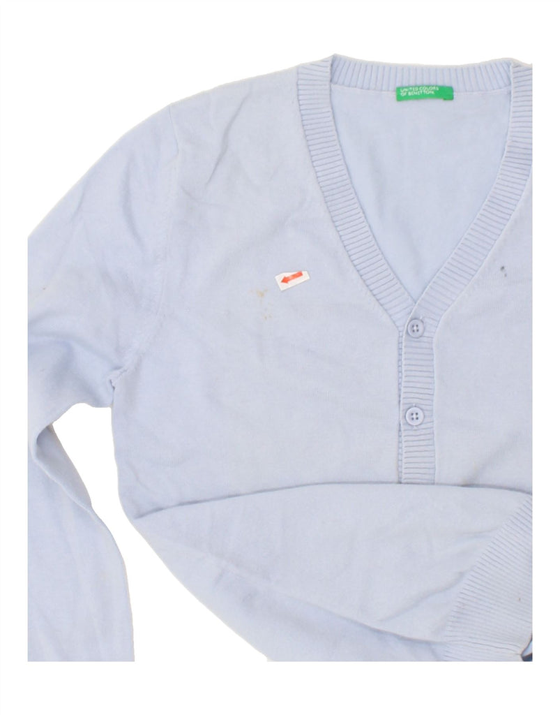 BENETTON Boys Cardigan Sweater 8-9 Years Large Blue Cotton | Vintage Benetton | Thrift | Second-Hand Benetton | Used Clothing | Messina Hembry 