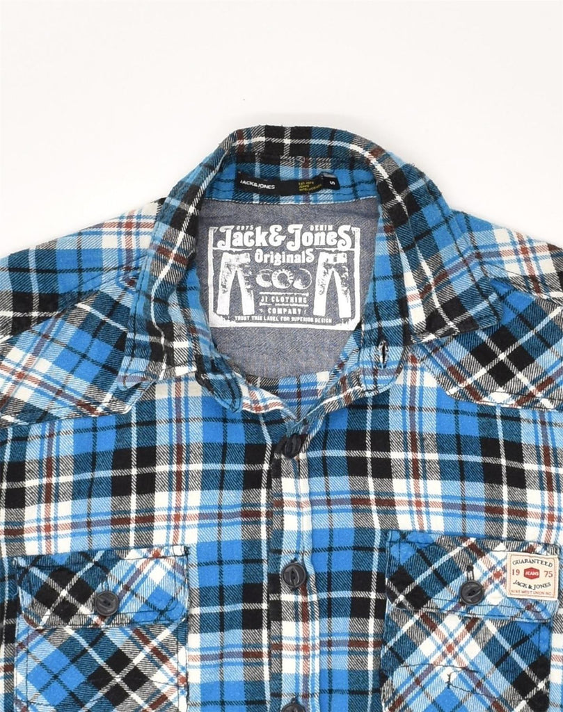 JACK & JONES Mens Flannel Shirt Small Blue Check Cotton | Vintage Jack & Jones | Thrift | Second-Hand Jack & Jones | Used Clothing | Messina Hembry 