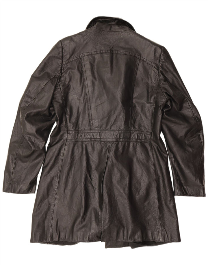 Vintage Mens Leather Coat UK 38 Medium Black