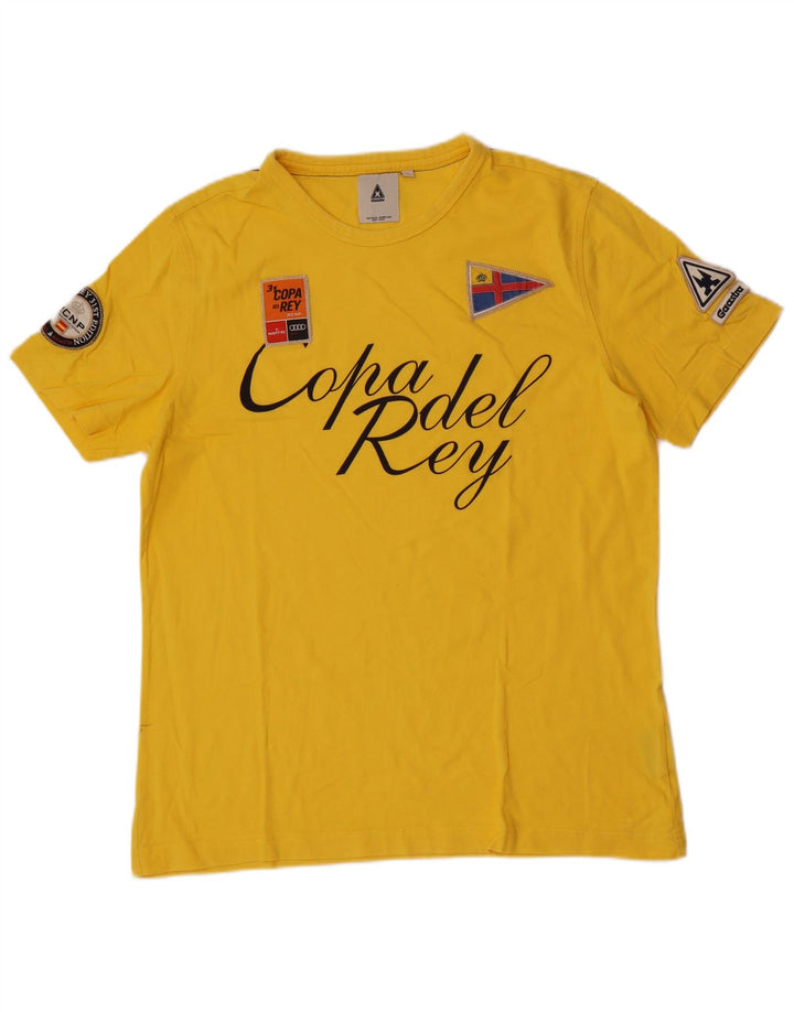 Gaastra Mens Graphic T-Shirt Top Large Yellow Cotton