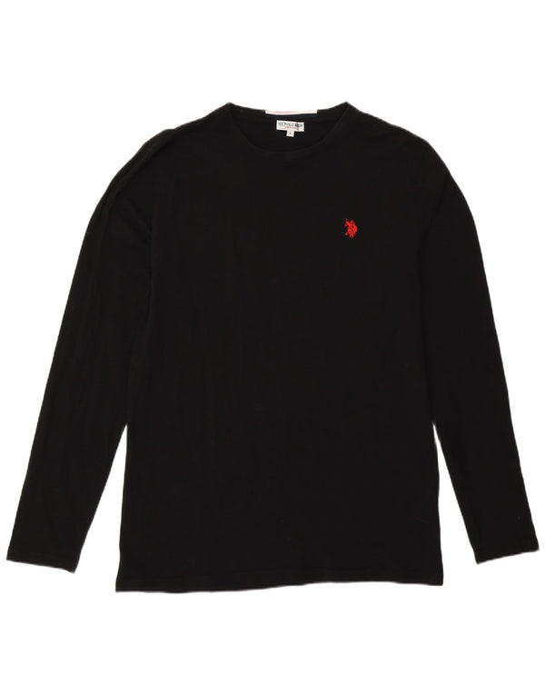 U.S. Polo Assn. Mens Top Long Sleeve Large Black Cotton