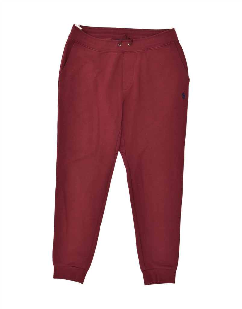 POLO RALPH LAUREN Mens Tracksuit Trousers Joggers Large Burgundy Cotton | Vintage Polo Ralph Lauren | Thrift | Second-Hand Polo Ralph Lauren | Used Clothing | Messina Hembry 