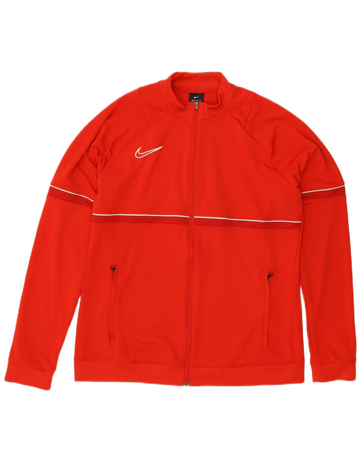 Nike Mens Dri Fit Tracksuit Top Jacket Large Red Polyester