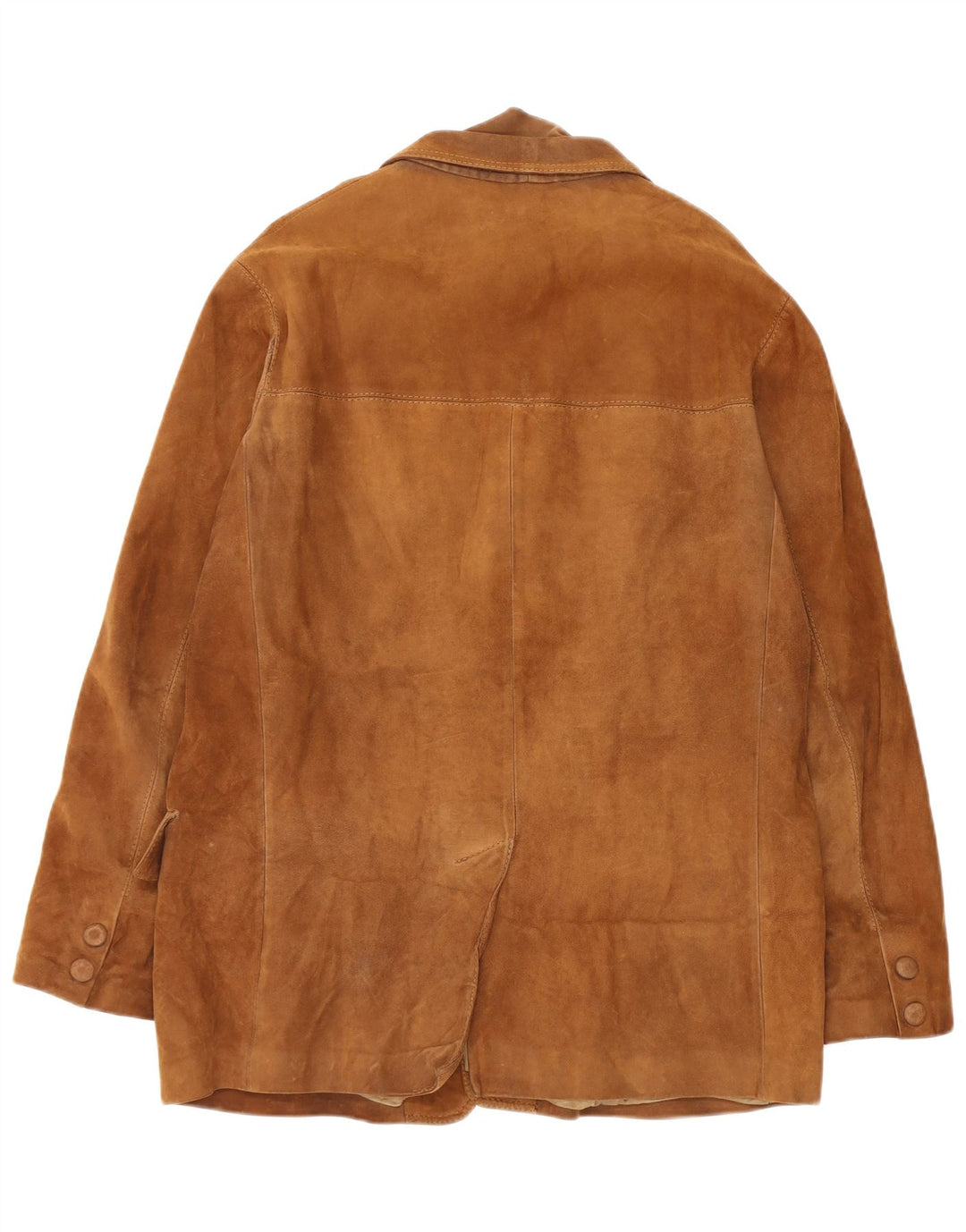Vintage Mens 3 Button Suede Blazer Jacket UK 40 Large Brown Leather