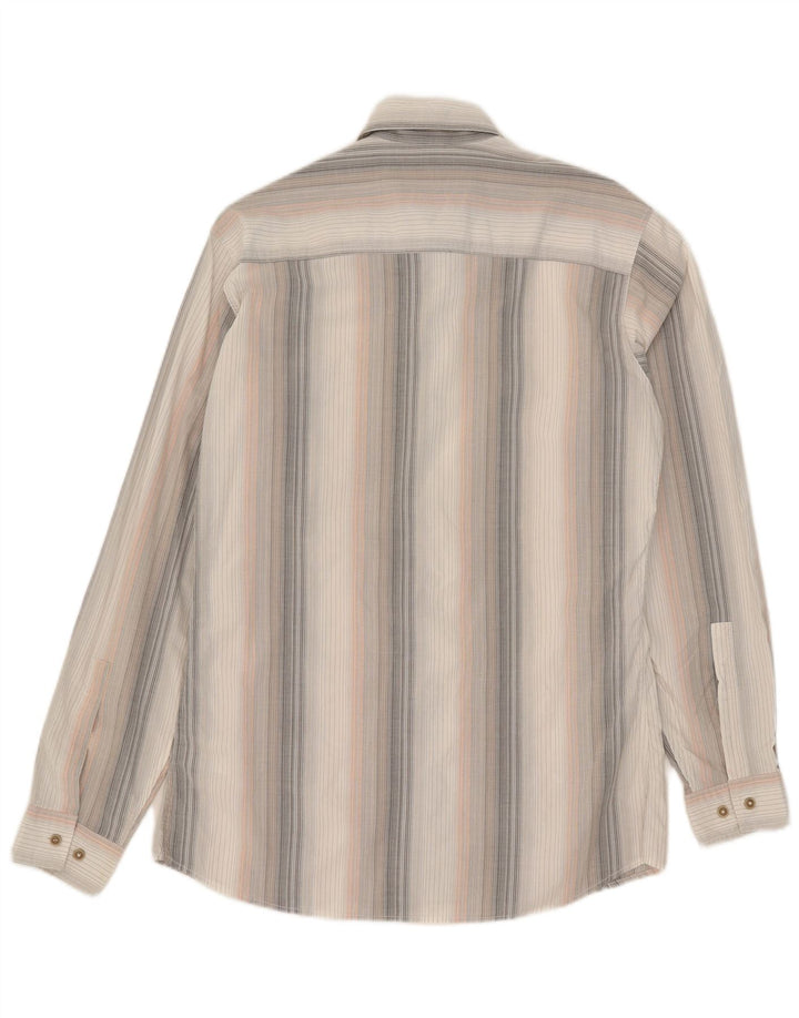 Marlboro Classics Mens Shirt Medium White Striped Cotton