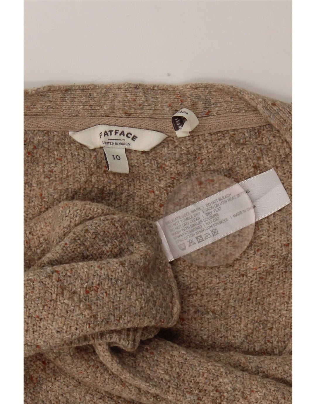 Fat Face Womens Cardigan Sweater UK 10 Small Brown Cotton