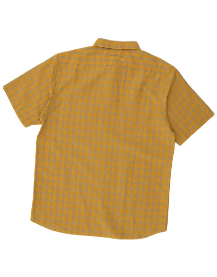 The North Face Mens Short Sleeve Shirt Medium Yellow Check Modal