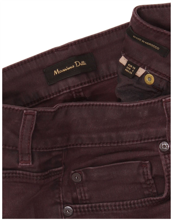 Massimo Dutti Womens Skinny Jeans EU 38 Small W28 L30 Burgundy