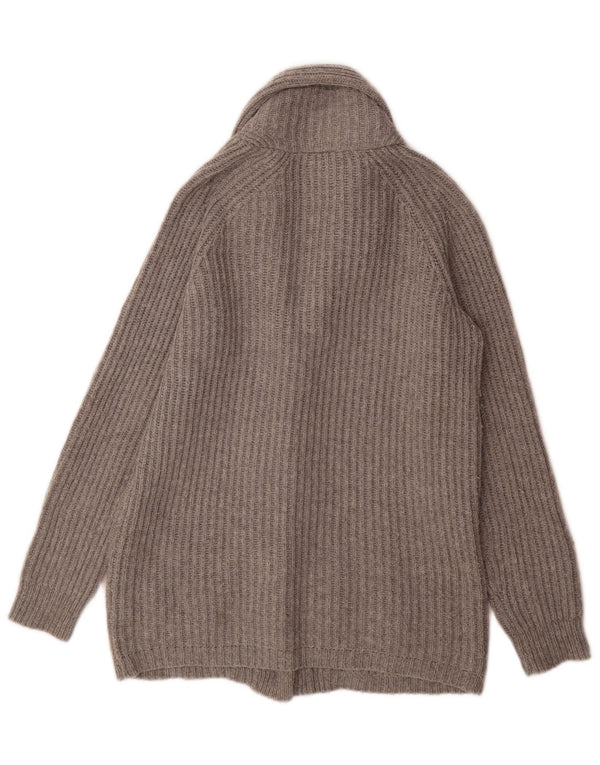 Topshop Womens Oversized Cardigan Sweater UK 8 Small Grey Acrylic