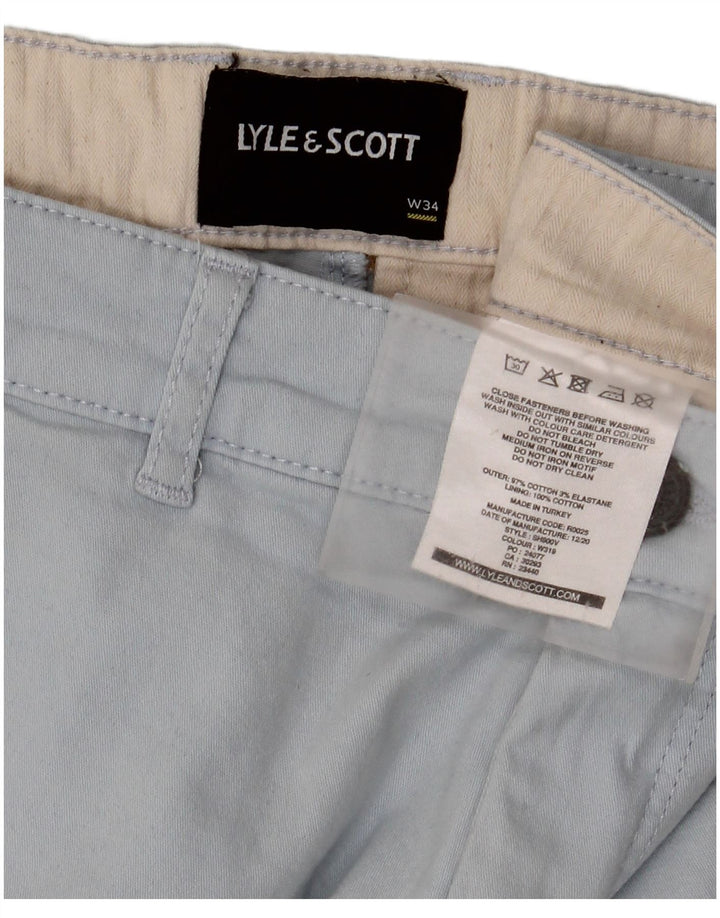 Lyle & Scott Mens Chino Shorts W34 Large  Blue Cotton