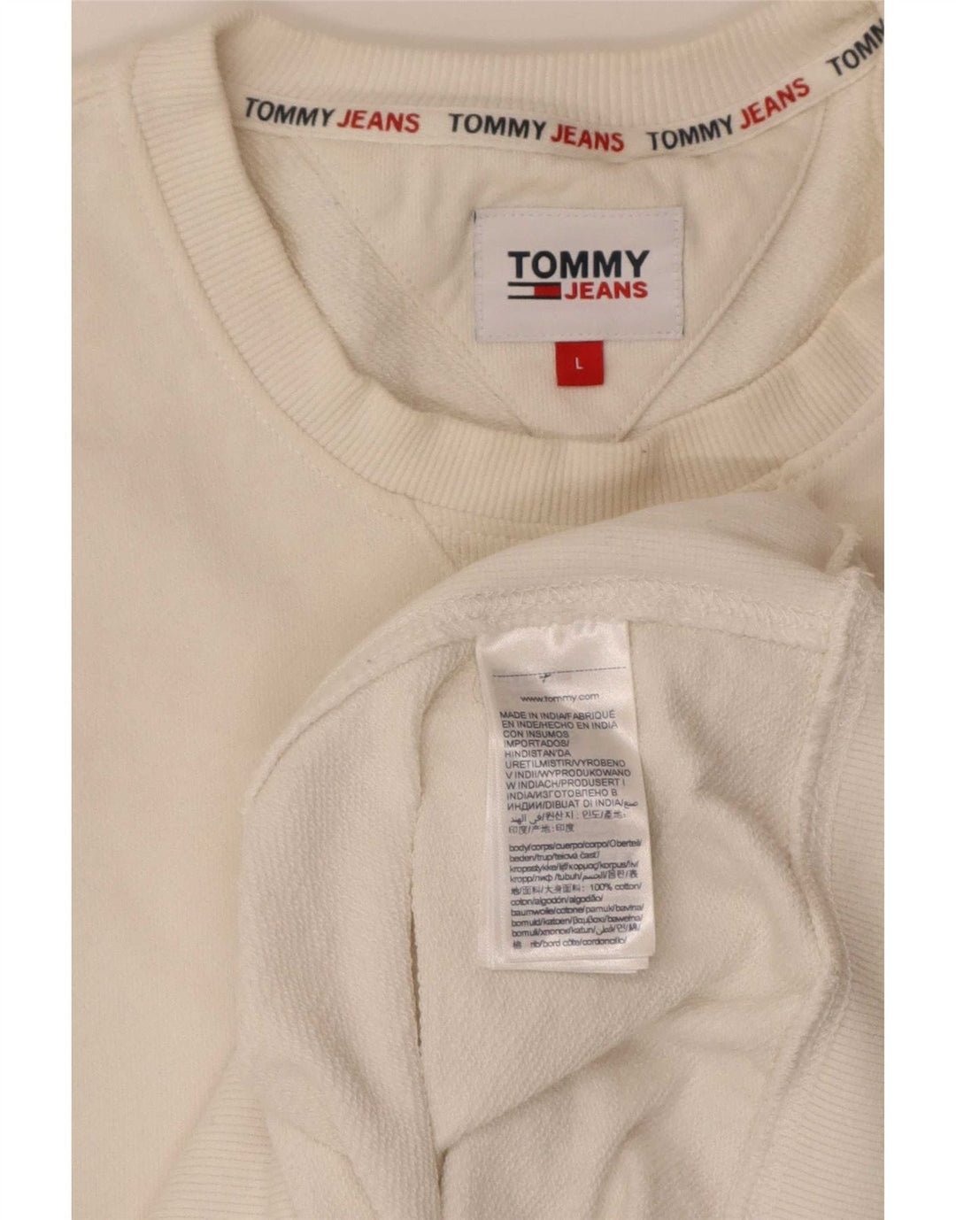 Tommy Hilfiger Mens Graphic Regular Fit Sweatshirt Jumper Large White