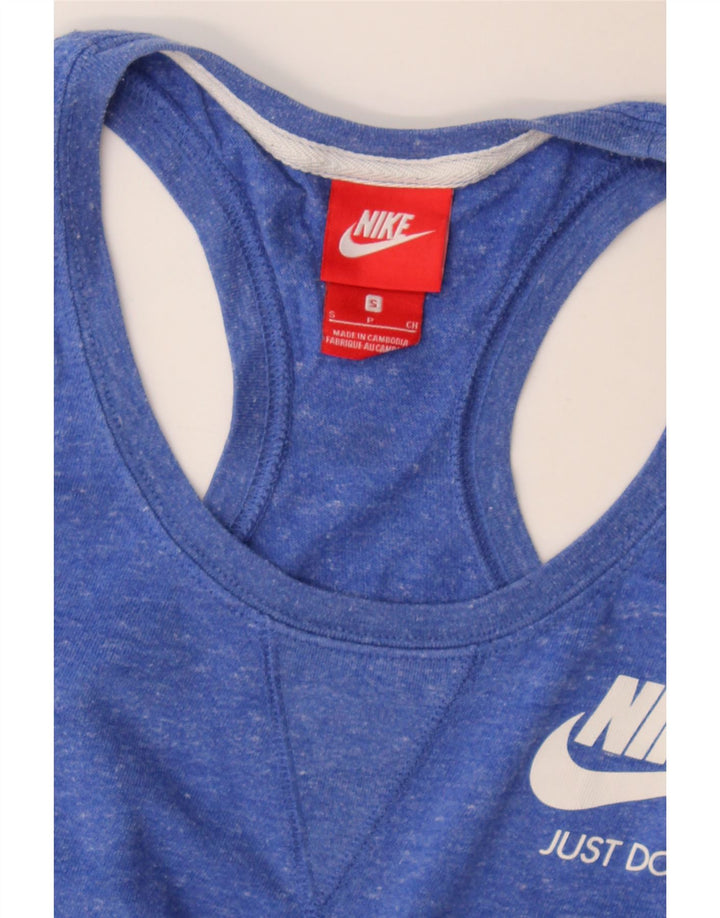 Nike Womens Vest Top UK 10 Small Blue Flecked