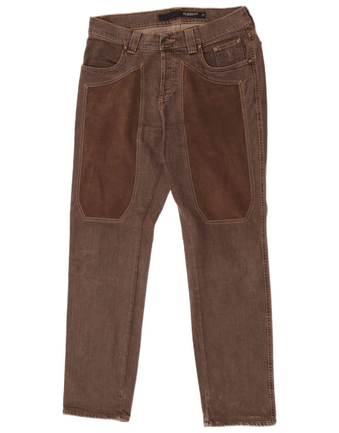 Jeckerson Mens Slim Jeans W33 L31 Brown Cotton