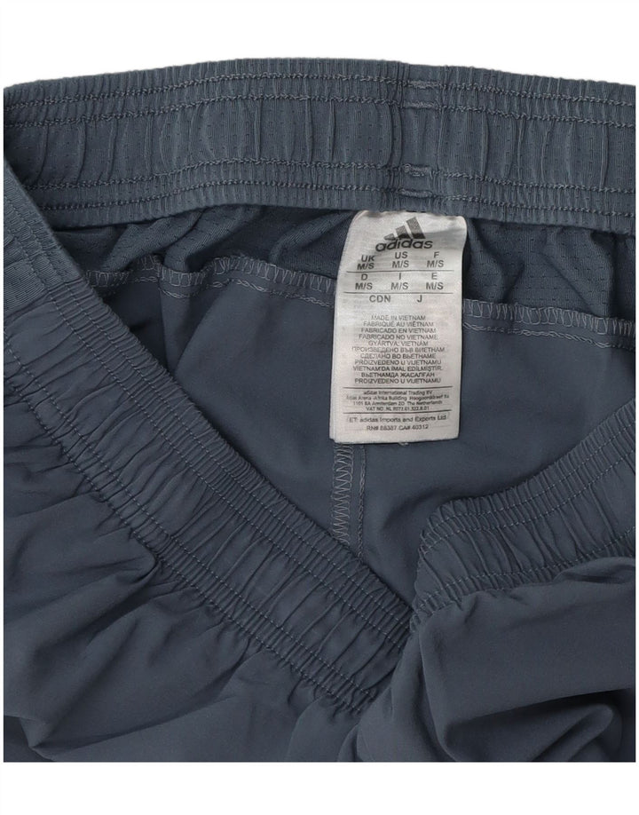 Adidas Womens Sport Shorts UK 12 Medium  Blue Polyester