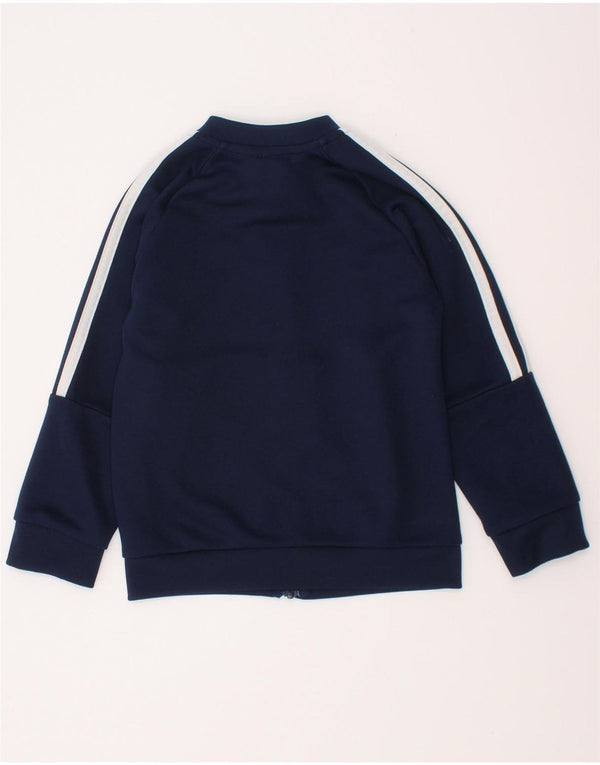 Adidas Boys Tracksuit Top Jacket 7-8 Years Navy Blue Polyester
