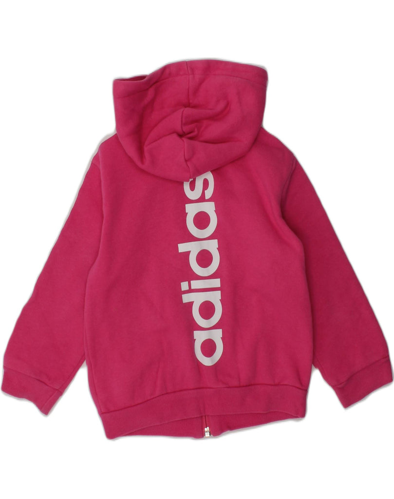 ADIDAS Baby Girls Graphic Zip Hoodie Sweater 18-24 Months Pink Cotton | Vintage Adidas | Thrift | Second-Hand Adidas | Used Clothing | Messina Hembry 