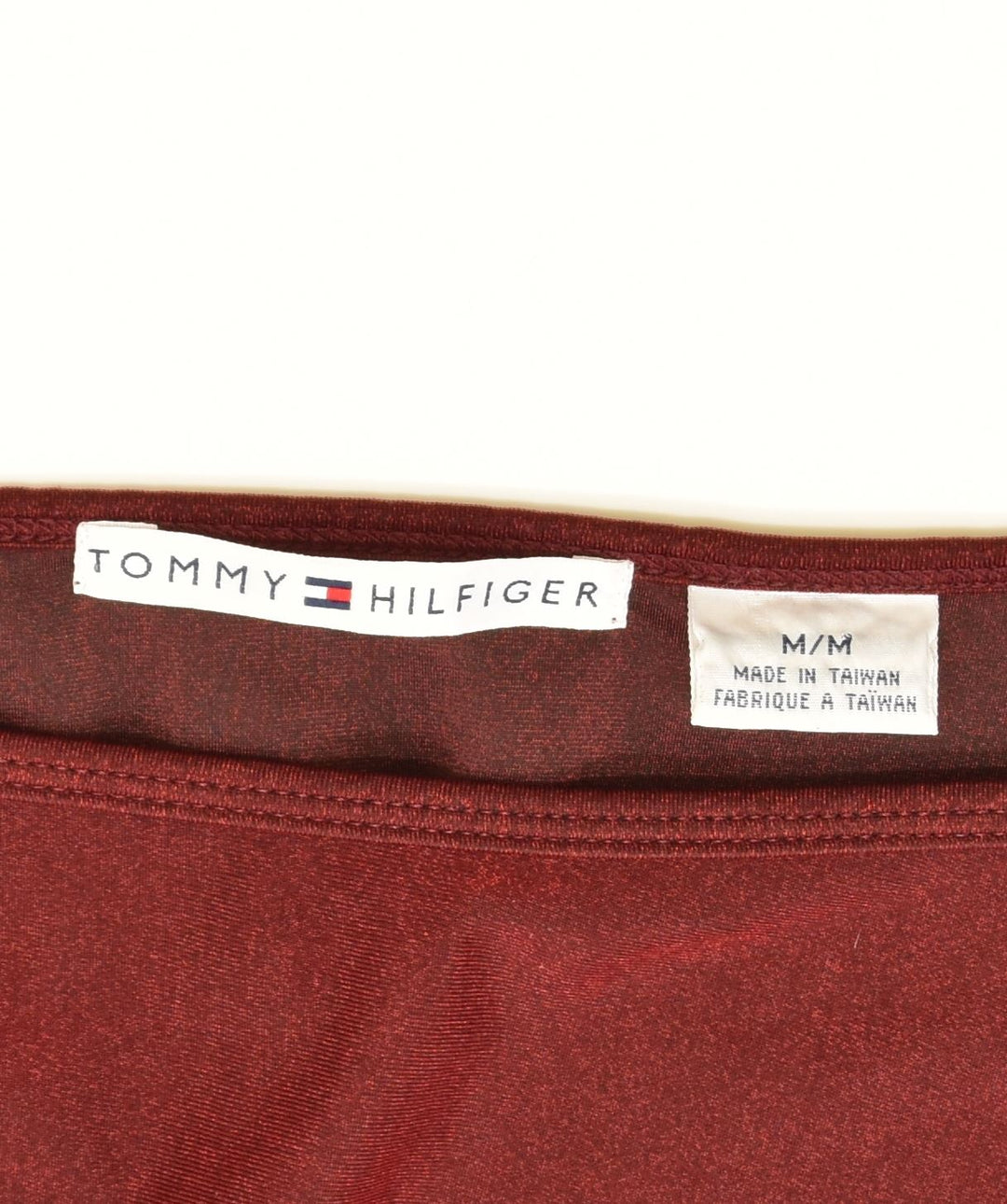 TOMMY HILFIGER Womens 3/4 Sleeve Top UK 14 Medium Red Polyester
