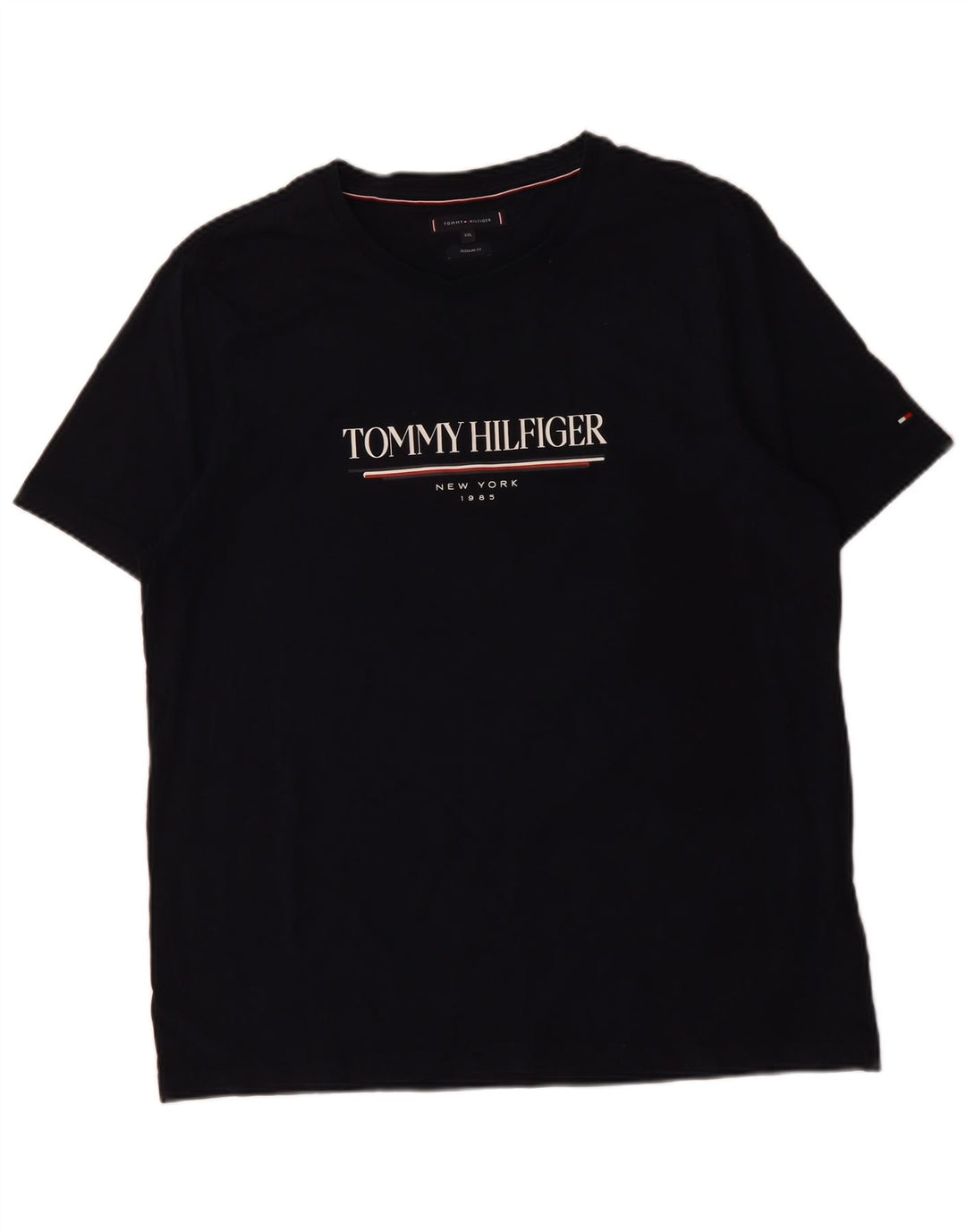 Tommy Hilfiger Mens Regular Fit Graphic T-Shirt Top 2XL Black Cotton