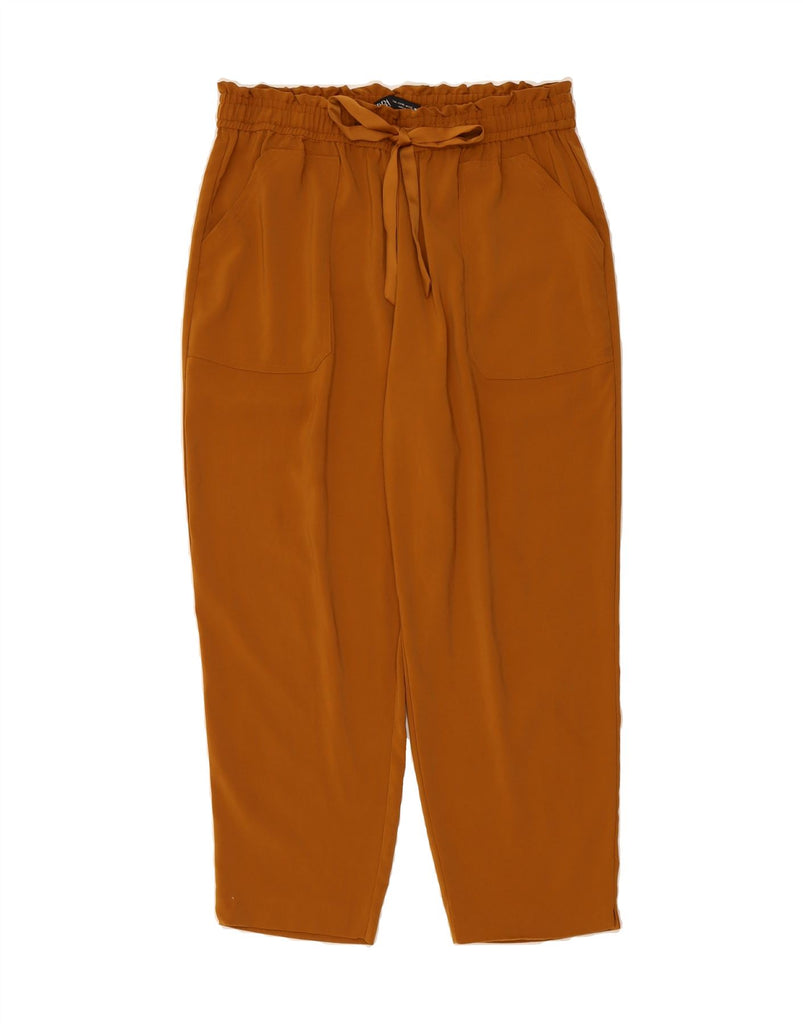 ZARA Womens Tapered Capri Trousers XL W36 L24 Brown Polyester Vintage Zara and Second-Hand Zara from Messina Hembry 