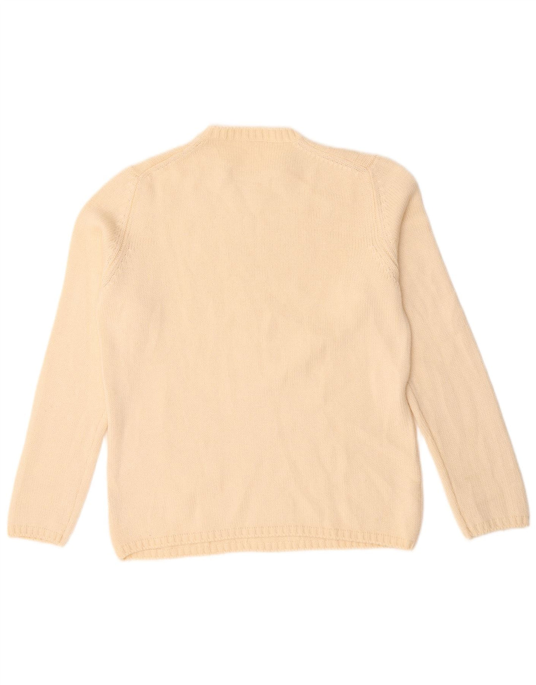 Vintage Womens Crew Neck Jumper Sweater IT 44 Medium Off White Merino Wool