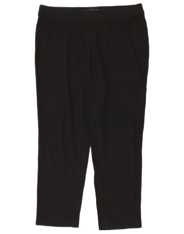 Marks & Spencer Womens Tapered Casual Trousers UK 16 Large W34 L26 Black