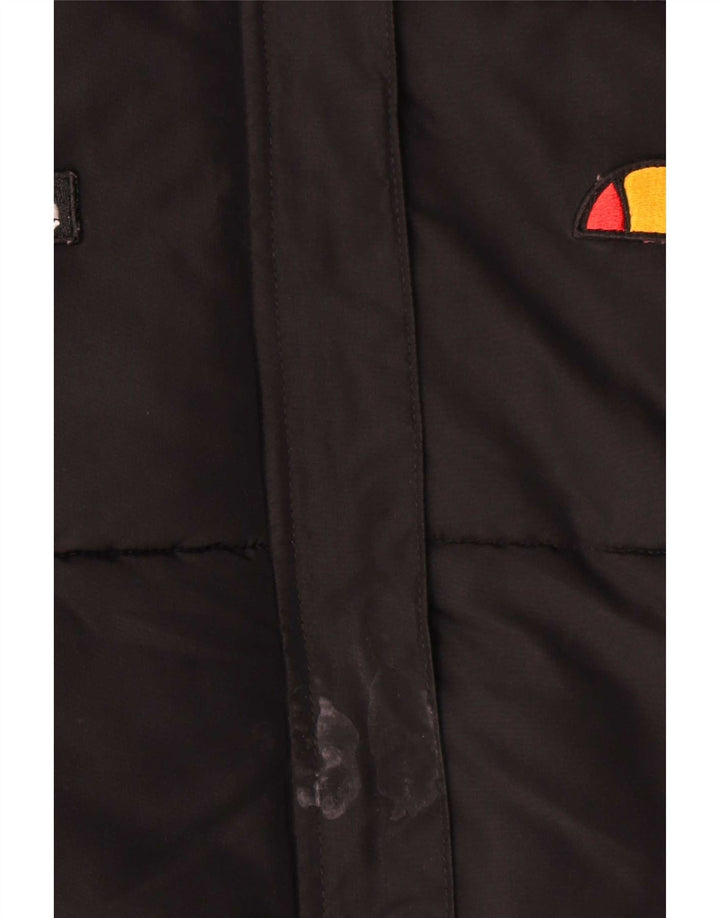 Ellesse Boys Hooded Padded Jacket 12-13 Years Black Polyester