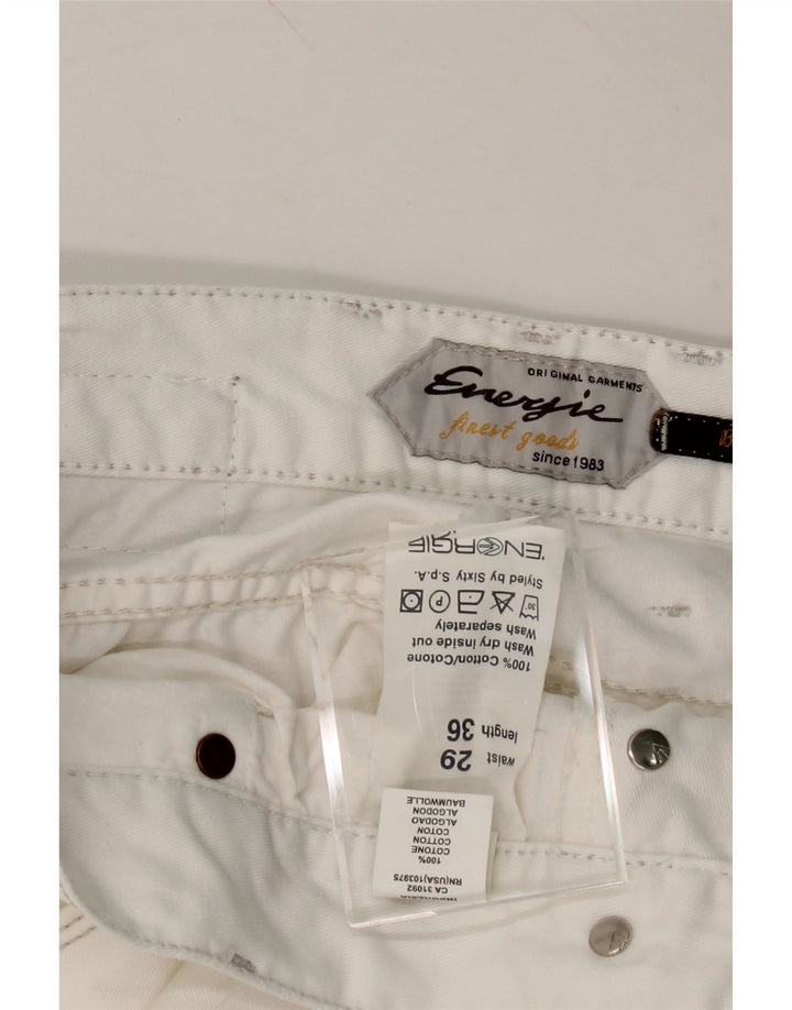 ENERGIE Womens Straight Jeans  W29 L36 White Cotton Vintage Energie and Second-Hand Energie from Messina Hembry 