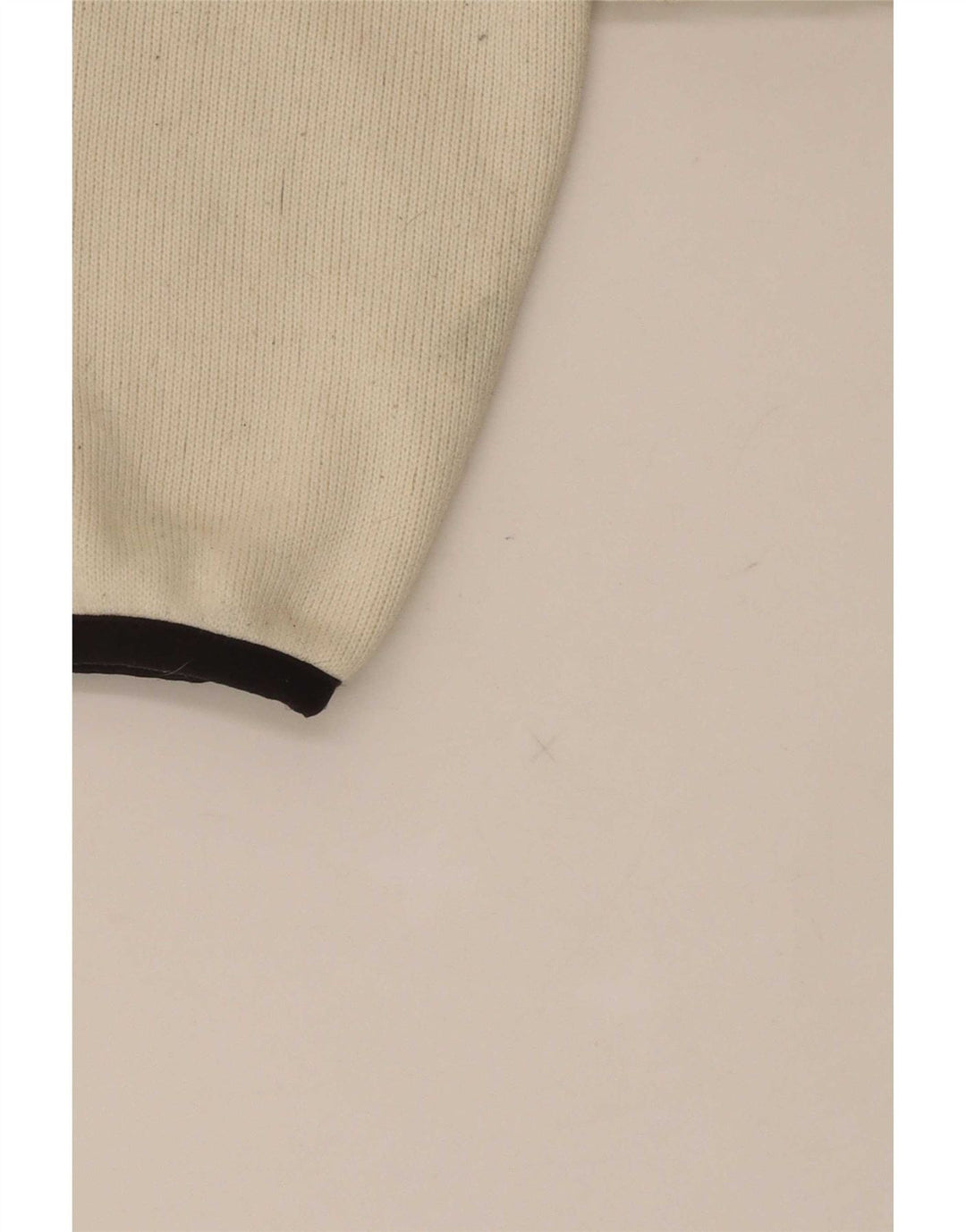 Dkny Womens 1/4 Zip Oversized Sweatshirt Jumper UK 6 XS Off White Polyester