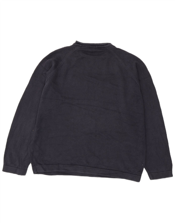 Marks & Spencer Mens Crew Neck Jumper Sweater 2XL Navy Blue Cotton