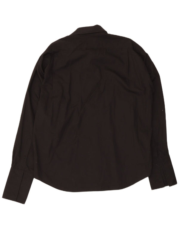 Yves Saint Laurent Mens Formal Shirt Size 43 17 XL Black Cotton