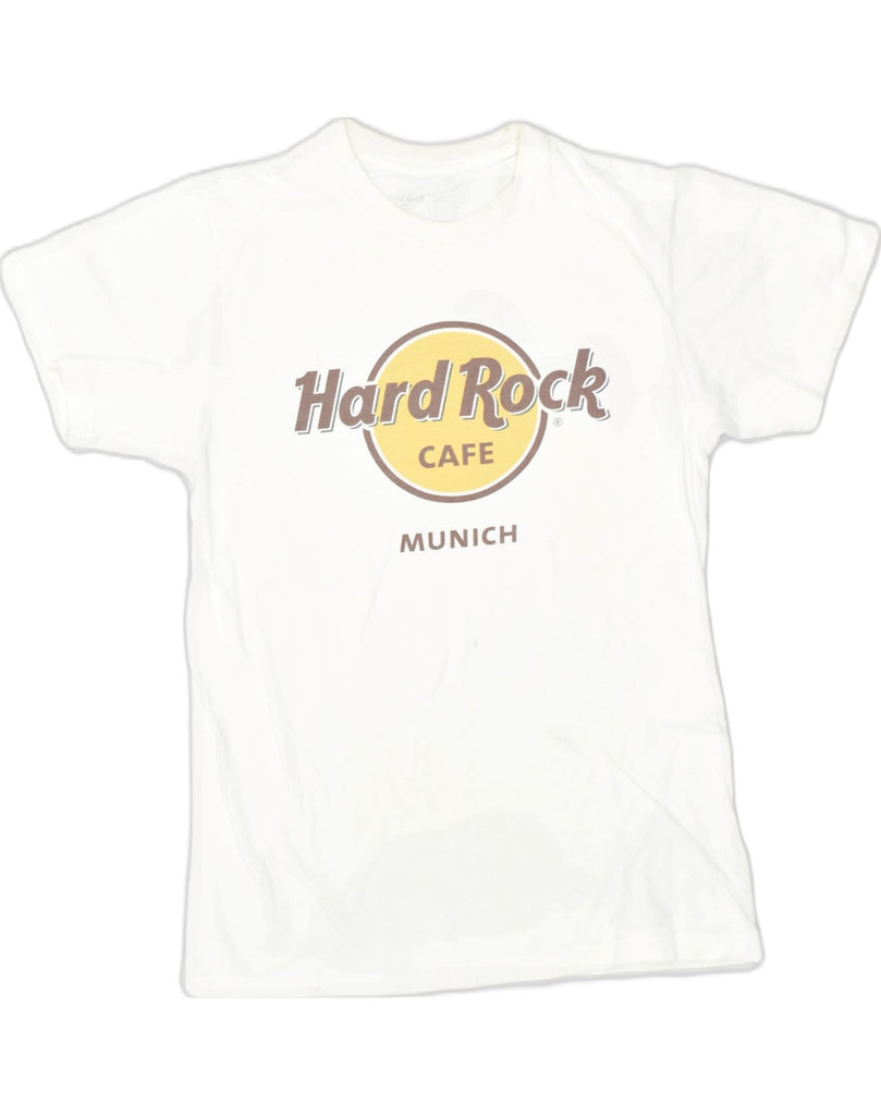 HARD ROCK CAFE Mens Munich Graphic T-Shirt Top Small White Cotton | Vintage | Thrift | Second-Hand | Used Clothing | Messina Hembry 