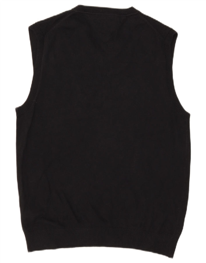 TOMMY HILFIGER Womens Vest Tank Top UK 14 Medium Black Cotton
