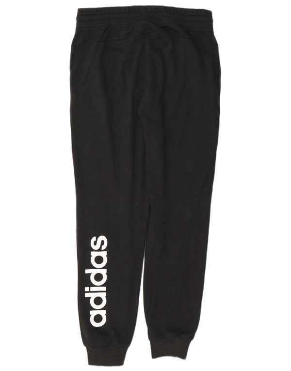 Adidas Womens Graphic Tracksuit Trousers Joggers UK 8/10 Small Black Cotton