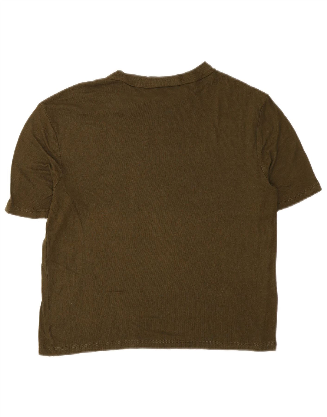 Zara Womens Crop T-Shirt Top UK 10 Small Khaki