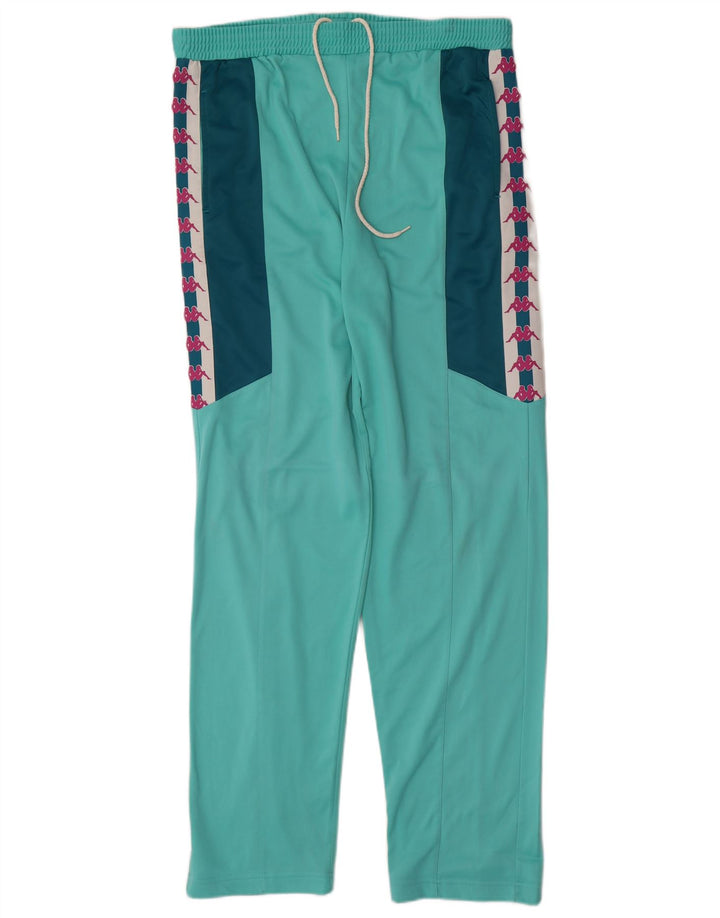 Kappa Mens Graphic Tracksuit Trousers Large Blue Colourblock
