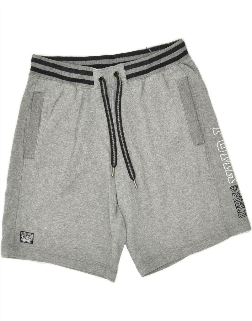 PUMA Mens Graphic Sport Shorts Large Grey Cotton | Vintage Puma | Thrift | Second-Hand Puma | Used Clothing | Messina Hembry 