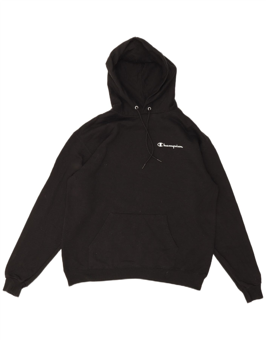 CHAMPION Mens Hoodie Jumper Large Black Cotton