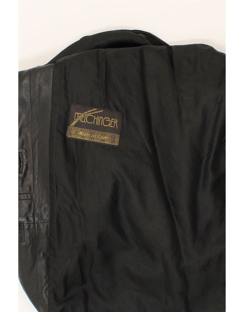 MELCHINGER Womens Oversized Coat EU 40 Medium Brown Colourblock Leather Vintage Melchinger and Second-Hand Melchinger from Messina Hembry 