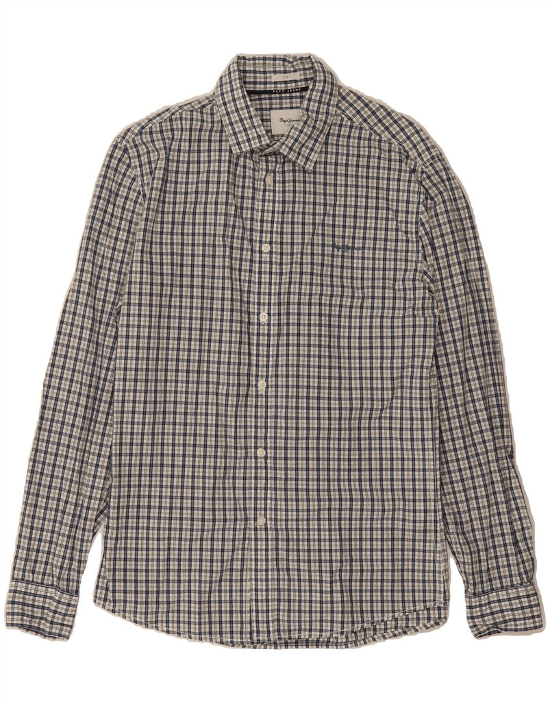 PEPE JEANS Mens Shirt Medium Navy Blue Check Cotton Vintage PEPE Jeans and Second-Hand PEPE Jeans from Messina Hembry 