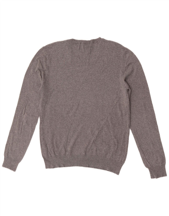 Benetton Mens Crew Neck Jumper Sweater Medium Grey