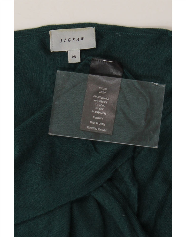 JIGSAW Womens Boat Neck Jumper Sweater UK 12 Medium Green Polyamide