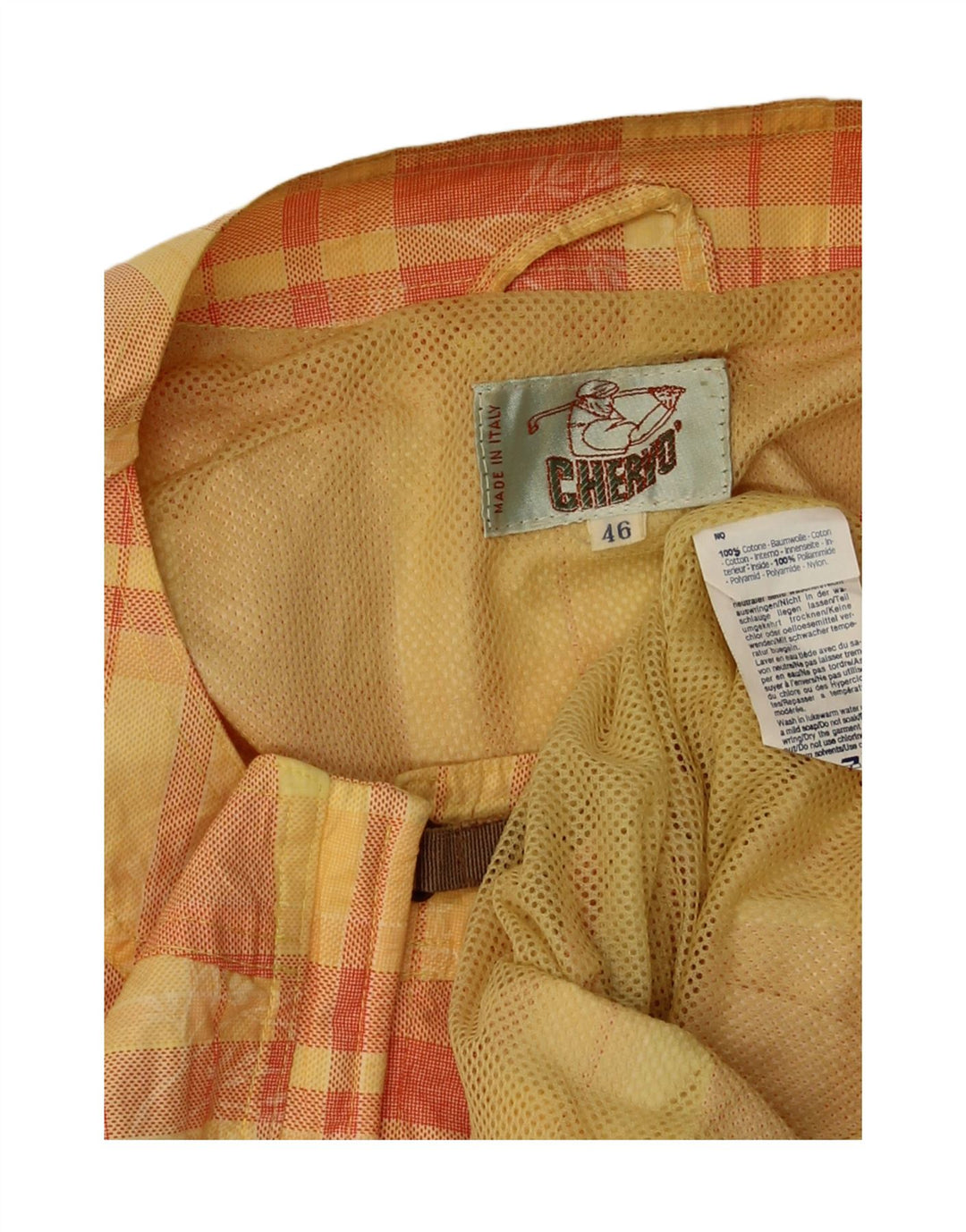 Vintage Womens Oversized Gilet IT 46 Large Yellow Check Cotton