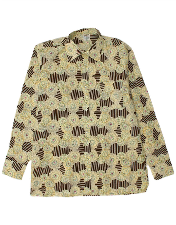 Don Carlos Mens Shirt Size 41 Medium Beige Geometric Polyester