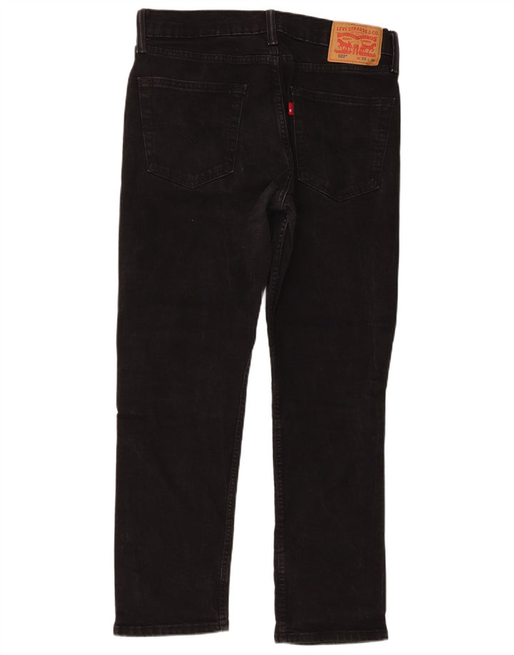 Levi's Mens 502 Straight Jeans W33 L27 Black Cotton